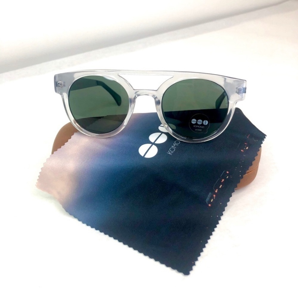 Komono sunglasses men's Dreyfuss clear silver NEW in case - Picture 2 of 7